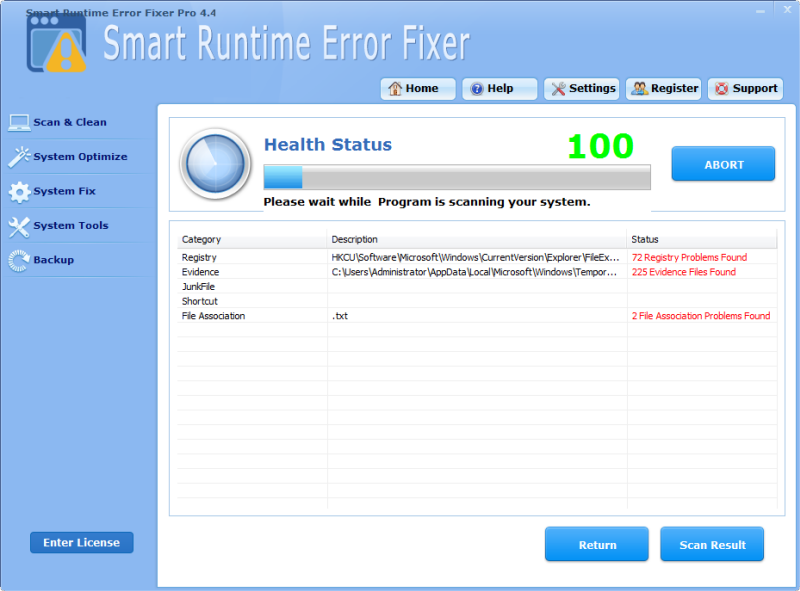 Click to view Smart Runtime Error Fixer Pro 4.4.4 screenshot