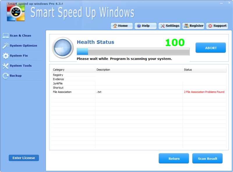 Click to view Smart Speed Up Windows Pro 4.3.4 screenshot