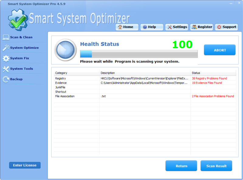 Click to view Smart System Optimizer Pro 4.5.9 screenshot