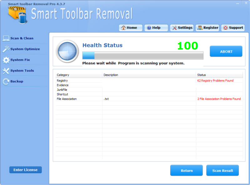Click to view Smart Toolbar Removal Fixer Pro 4.3.7 screenshot