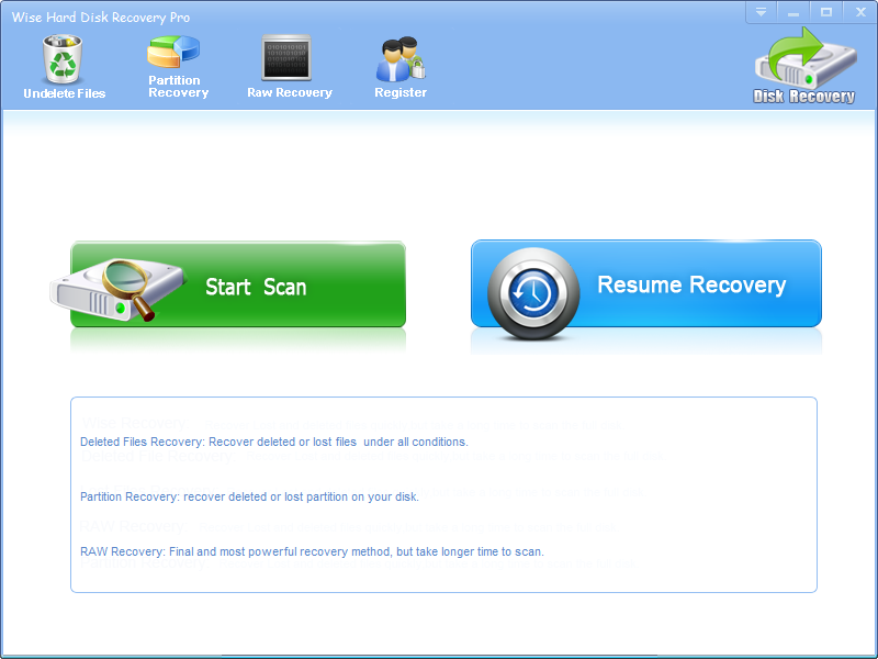 Click to view Wise Hard Disk Recovery 2.9.4 screenshot