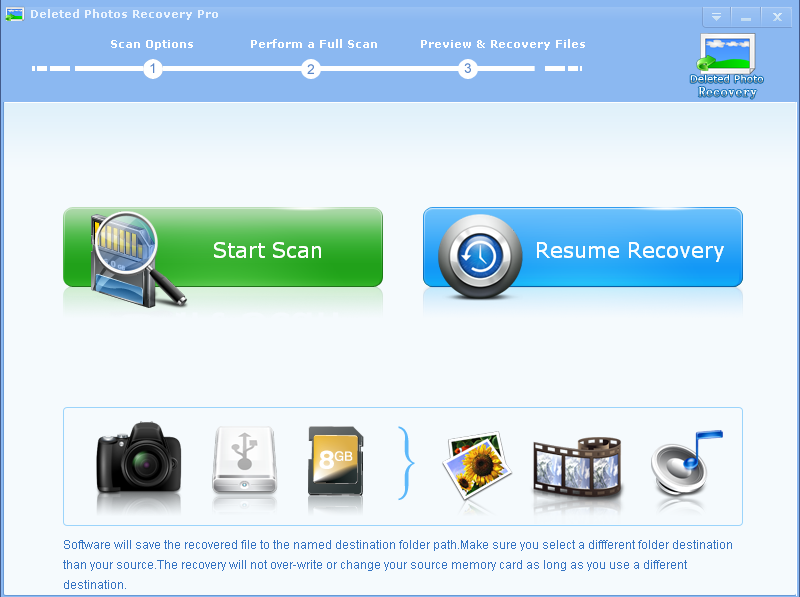 Click to view Deleted Photos Recovery Pro 2.7.9 screenshot