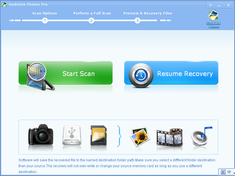 Click to view Undelete Photos Pro 2.8.8 screenshot